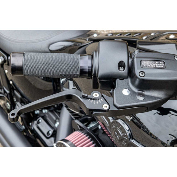 Rick's Motorcycles, Classic brake & clutch lever set. Black With ECE